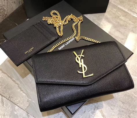 ysl handbag black chain|ysl uptown wallet on chain.